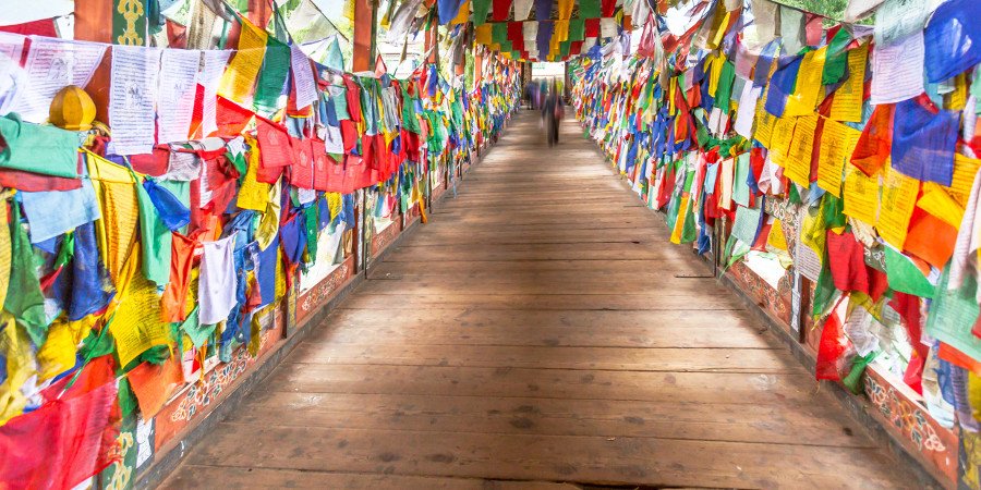 Il ponte pedonale del Monastero di Thimpu